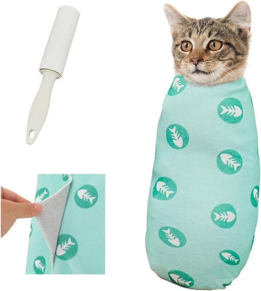 Supet Cat Wrap for Cutting Nails, 2025 Self-Adherent Cat Grooming Wrap, Anti-Escape Calming Cat