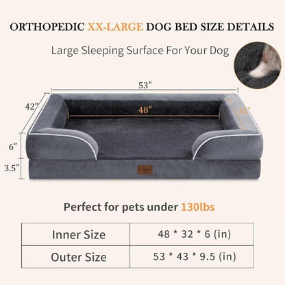Comfort Expression Waterproof Orthopedic Foam Dog Beds, XXL Orthopedic Dog Beds for Extra Large