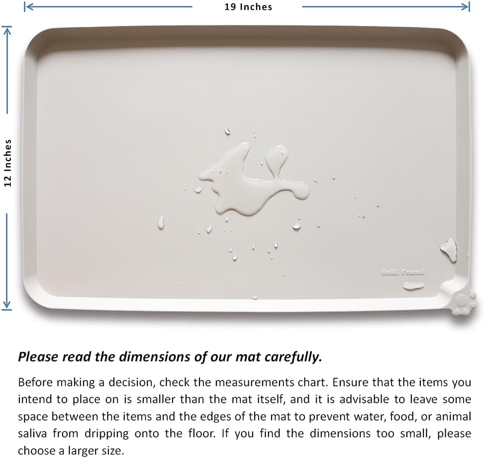 Hoki Found Silicone Pet Food Tray - High-Lips Dog Cat Bowl Mats - Waterproof Dog Cat Food Mats