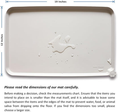 Hoki Found Silicone Pet Food Tray - High-Lips Dog Cat Bowl Mats - Waterproof Dog Cat Food Mats
