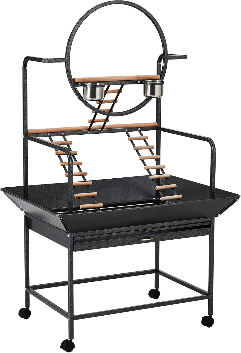 Bird Playstand, 66'' H Inch Birdcage Stand Activity Play Center with Perches and Ladders, Removable
