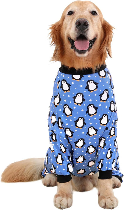 HDE Dog Pajamas One Piece Jammies Jumpsuit Pet Clothes Outfit Stretchy Lightweight Comfy Shirt Pjs