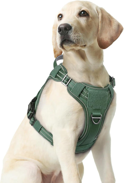 rabbitgoo Dog Harness Medium Sized No Pull, Tactical Service Pet Vest with Molle and Control