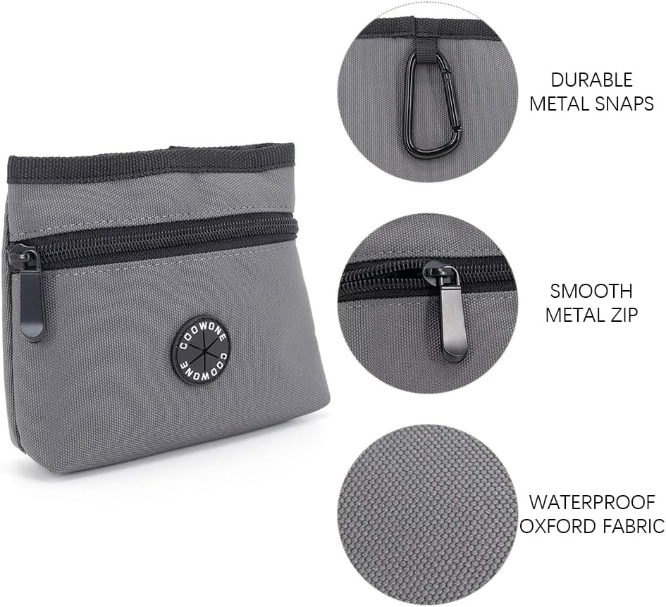 COOWONE Dog Treat Pouch with Pet Training Clicker, Detachable Dog Puppy Training Treat Bag, 900D