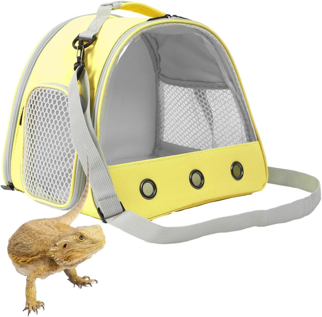 Bearded DragonTravel Cage,Lizards Carrier, Small Animal Travel Carrier for Hedgehog Rat Parrot Bird