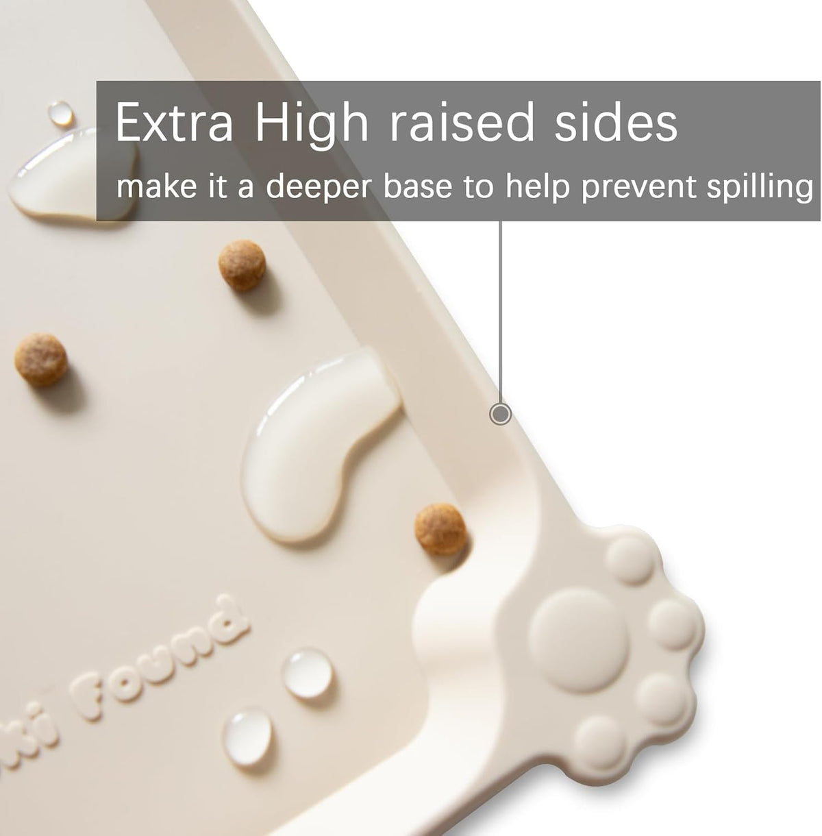 Hoki Found Silicone Pet Food Mats Tray - High-Lips Pet Dog Cat Bowl Mats - Dog Pet Cat Feeding Mat