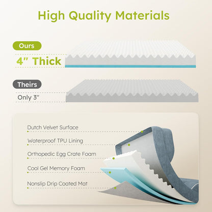 Extra Large Dog Bed, Orthopedic XL Dog Bed with Cooling Gel Memory Foam, Waterproof Pet Bed with