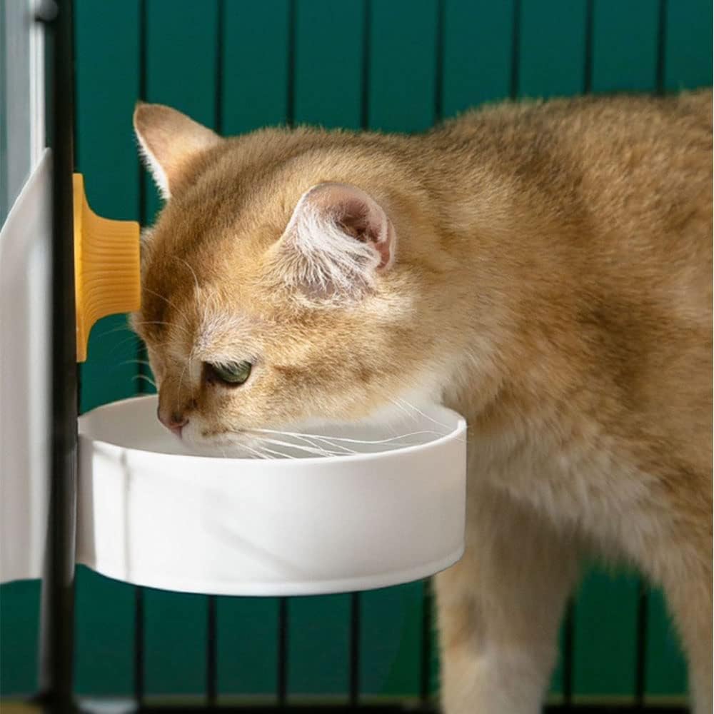 Pet Hanging Automatic Feeders Drinking Bowls 40oz, Auto Gravity Pet Feeding Water Set, Cage Pet