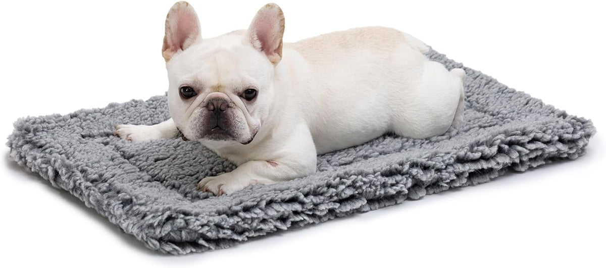 Stoutwool Indestructible Dog Bed - Fluffy Chew Proof Dog Crate Pad - Tough Kennel Pad for