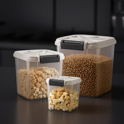 Airtight Dog Food Storage Container 20 lbs, Pet Food Storage Bin with Lid 4 lbs & 6 lbs & 10 lbs, 3