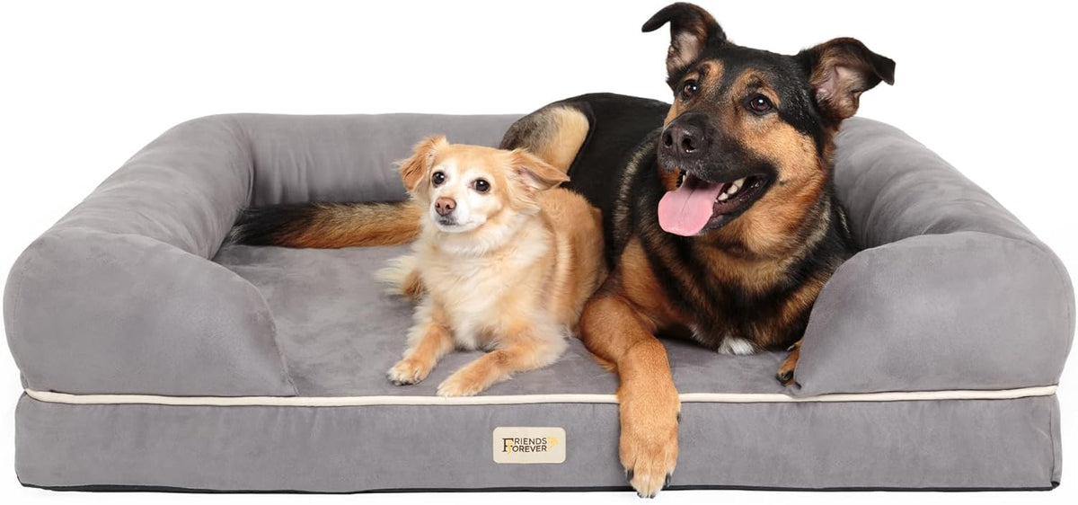 Chester XX-Large Dog Bed - Orthopedic Memory Foam Mattress, Calming Couch Bed, Wall Rim Pillow
