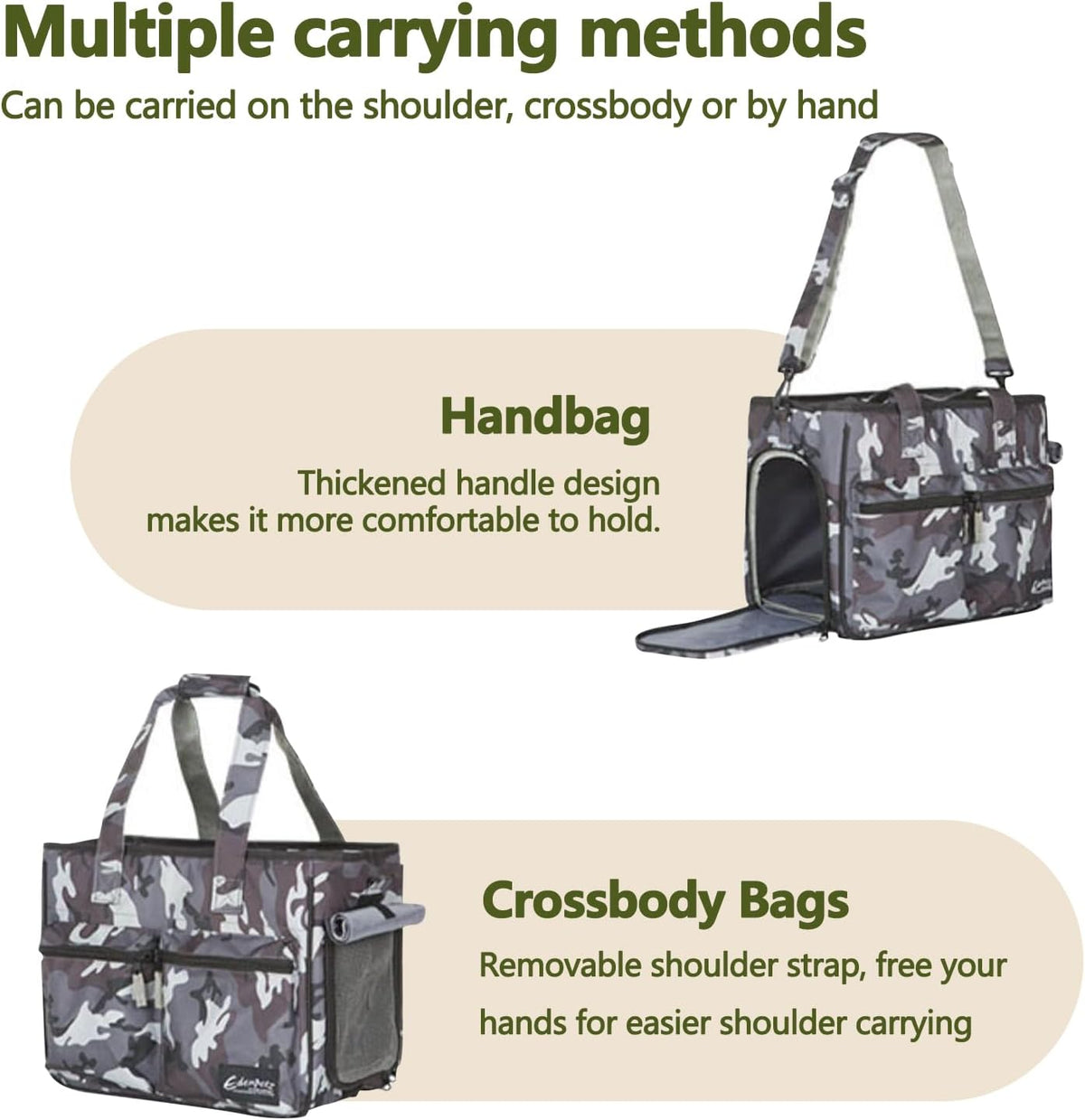 Cat Carrier Bag, Foldable Pet Bag Airline Approved, Pet Travel Carrier for Medium Cats Small Cats