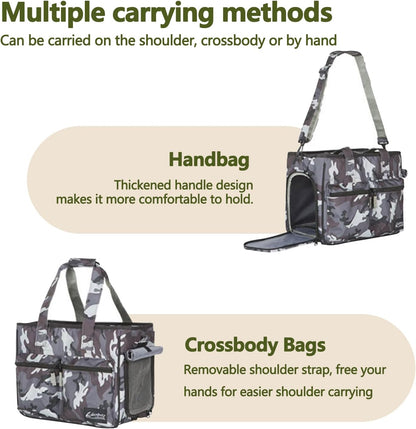 Cat Carrier Bag, Foldable Pet Bag Airline Approved, Pet Travel Carrier for Medium Cats Small Cats