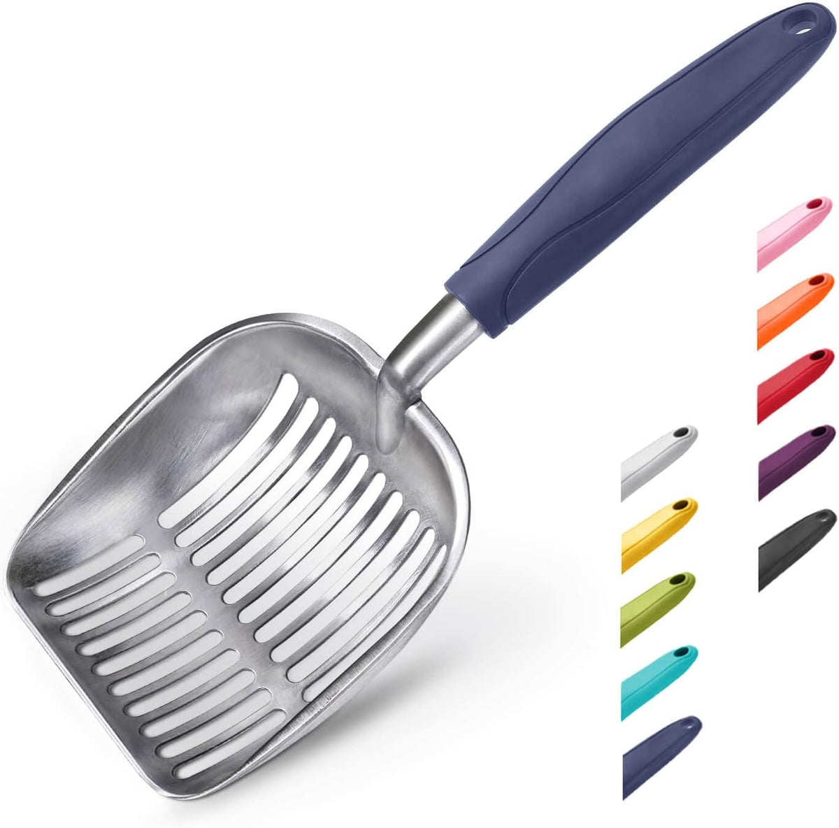 WePet Cat Litter Scoop, Aluminum Alloy Sifter, Kitty Metal Scooper, Deep Shovel, Long Handle, Poop