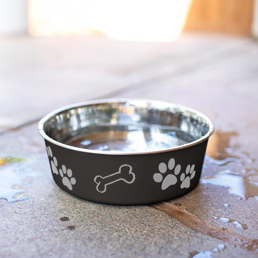 Loving Pets Bella Dog Bowls- Stainless Steel Dog & Cat Bowls - Spill Proof Dog Food Bowl, Cat Bowl