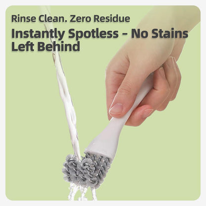 MANON ROSA 2-in-1 Bird Cage Cleaner Brush & Scoop with Long Handle and Curved Brush Head - for