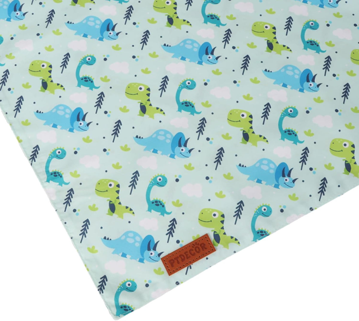PTDECOR Dinosaurs Dog Bandana, Dinosaurs Design Reversible Pet Scarf Bib, Premium Durable Fabric