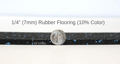 American Floor Mats 1/4in (7mm) Thick 10% Red 4' x 50' Heavy Duty Rubber Rolls, Protective Exercise