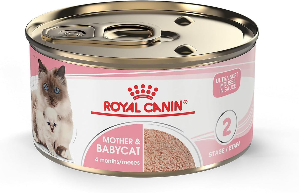 Royal Canin Feline Health Nutrition Mother & Babycat Ultra Soft Mousse in Sauce Canned Cat Food, 3