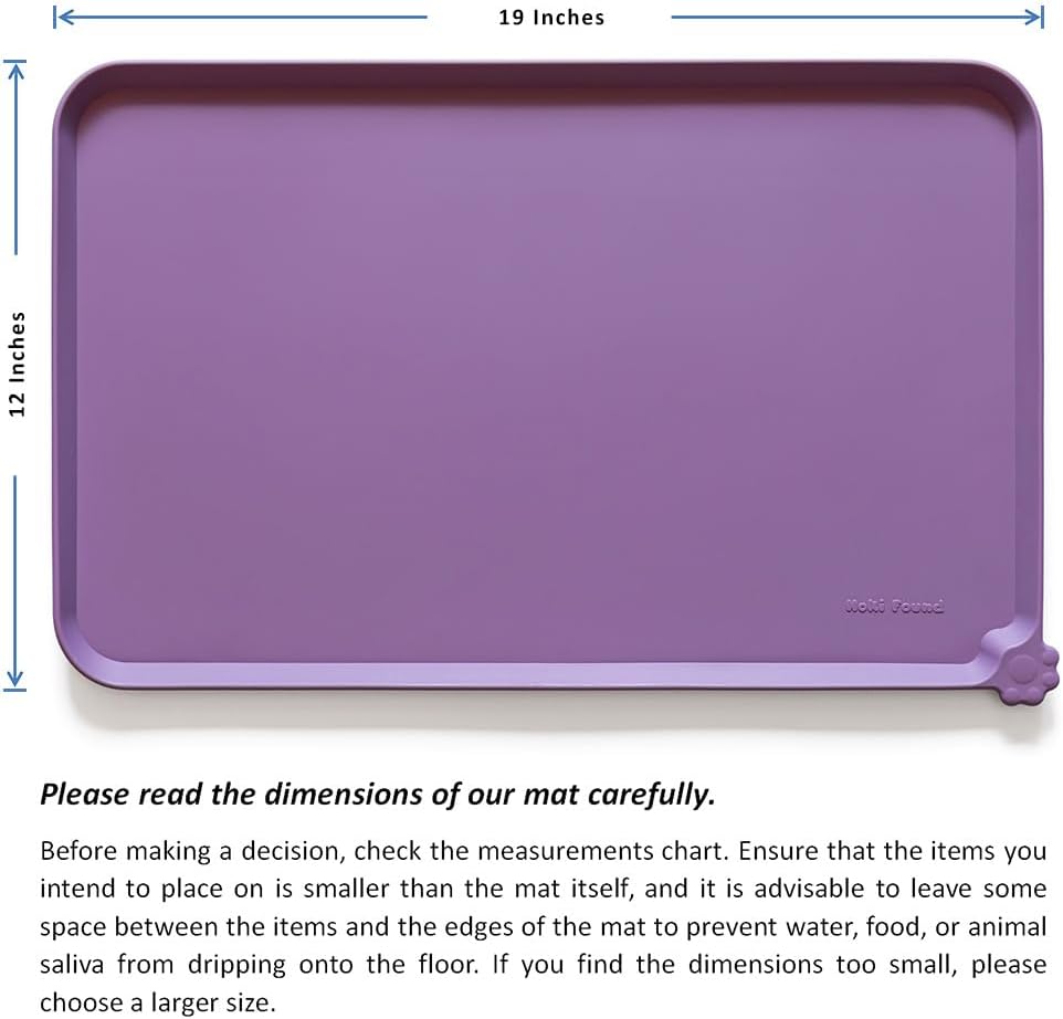 Hoki Found Silicone Pet Food Mats Tray - High-Lips Pet Dog Cat Bowl Mats - Pet Feeding Mat