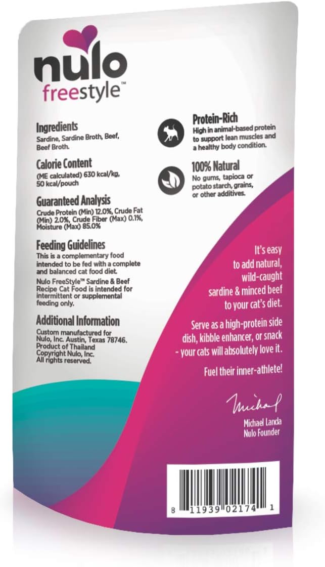 Nulo Freestyle Cat & Kitten Wet Cat Food Pouch, Premium All Natural Grain-Free Soft Cat Food Topper