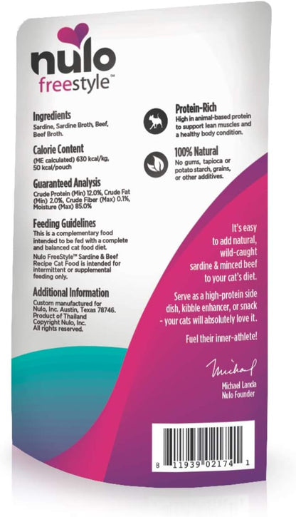 Nulo Freestyle Cat & Kitten Wet Cat Food Pouch, Premium All Natural Grain-Free Soft Cat Food Topper