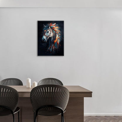 Horse Pictures Wall Art, Horse Animal Bathroom Wall Decor, Aesthetics Modern Framed Painting