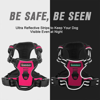 BARKBAY No Pull Dog Harness Front Clip Heavy Duty Reflective Easy Control Handle for Large Dog