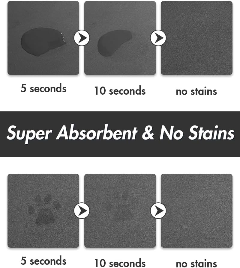 MontVoo-Absorbent Pet Feeding Mat-No Stains Pet Mat for Food and Water Bowl-Quick Dry Cat & Dog