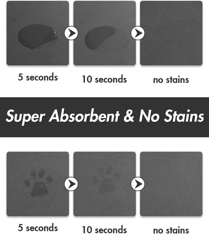 MontVoo-Absorbent Pet Feeding Mat-No Stains Pet Mat for Food and Water Bowl-Quick Dry Cat & Dog