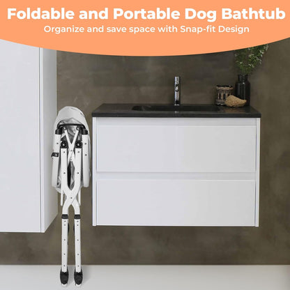 Elevated Dog Bathtub, 5 Height Adjustable Portable Dog Wash Station for Small to Large Pets