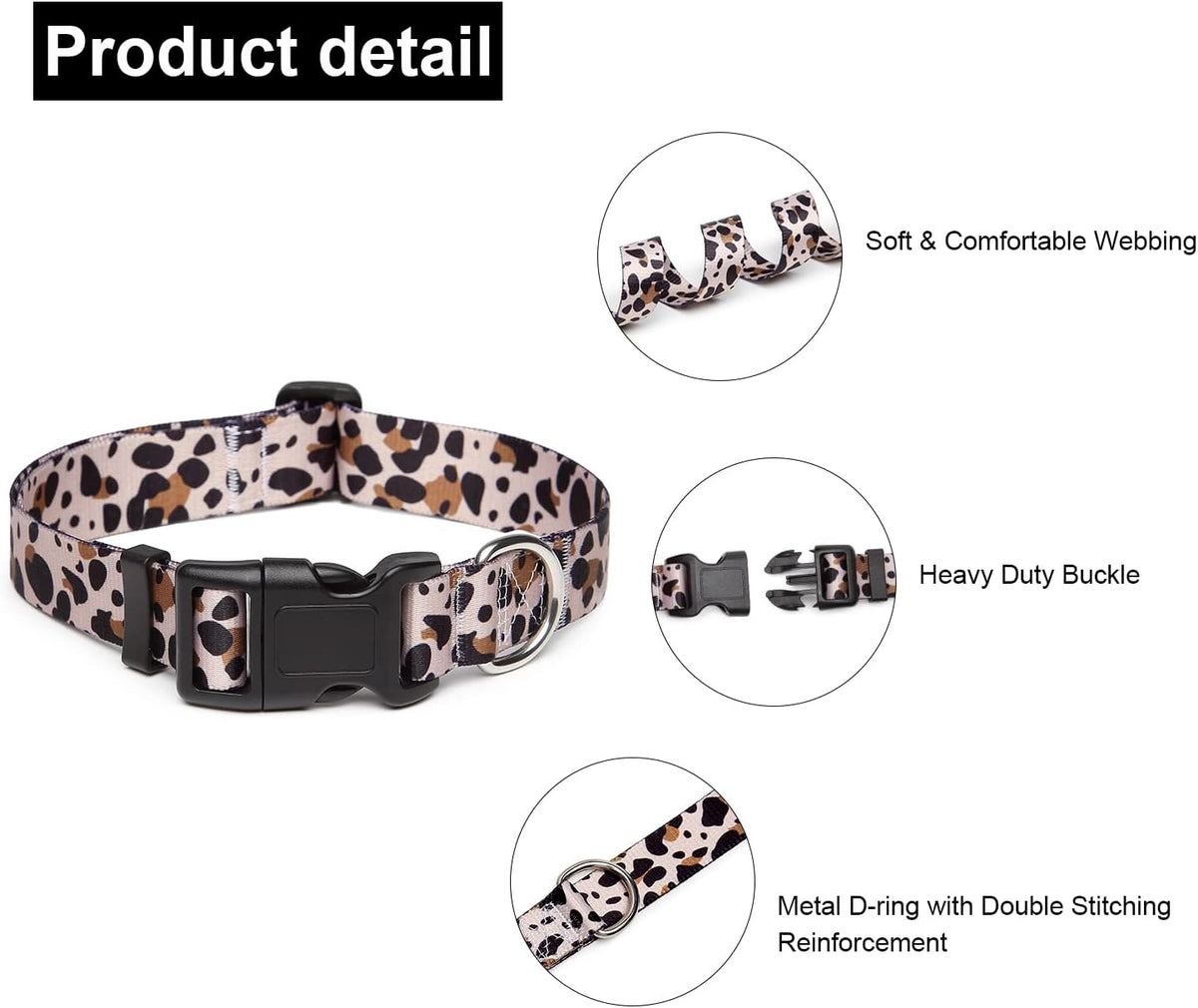 Mercano Adjustable Dog Collar - Special Design Patterns, Soft Nylon Comfortable Durable Pet Collar
