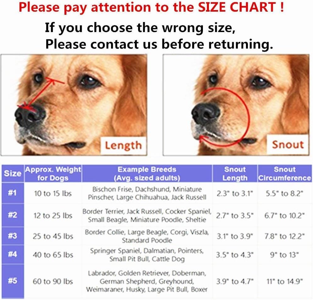 Basket Dog Muzzles-Soft Adjustable Breathable Mask Anti Biting Chewing Barking Training Dog Muzzle