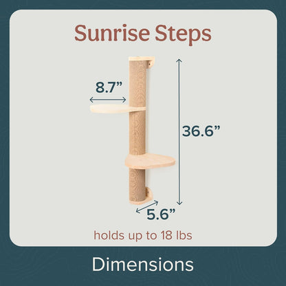 Cat Climbing Wall System – Modern Floating Shelves & Perches for Cats - Sunrise Steps | Ascentials