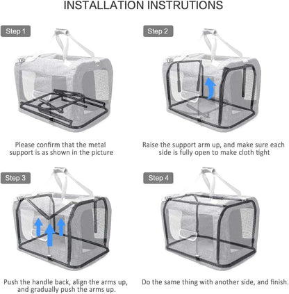 Extra Large Cat Carrier Soft Sided, Portable Small Dog Carrier for 2 Cats, 24"x16.5"x16" Car Travel