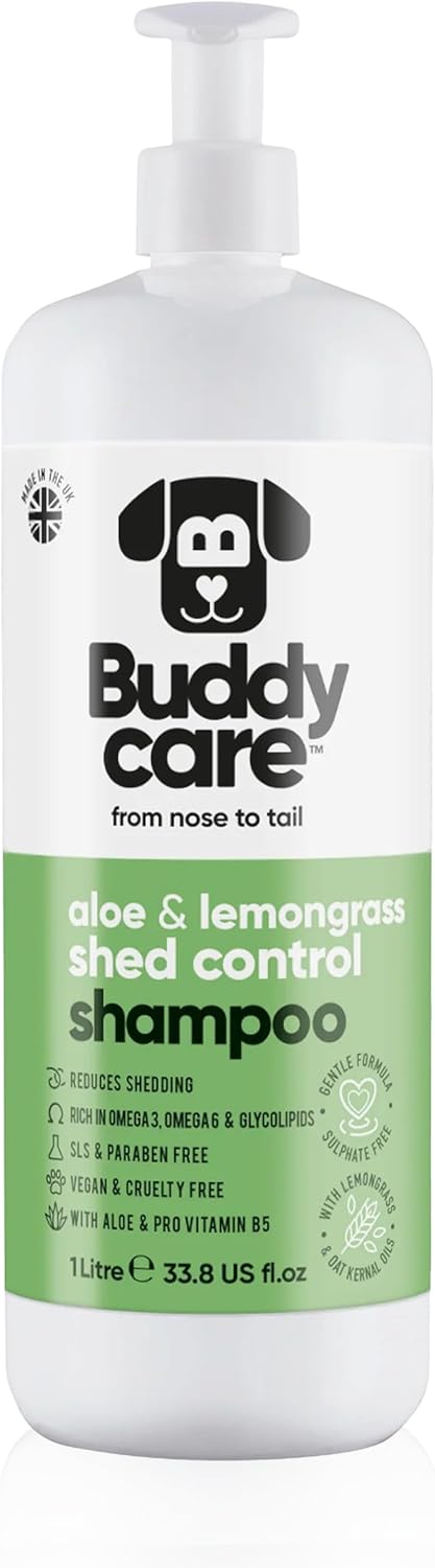 Shed Control Dog Shampoo by Buddycare | Aloe & Lemongrass Scented | with Aloe Vera and Pro Vitamin
