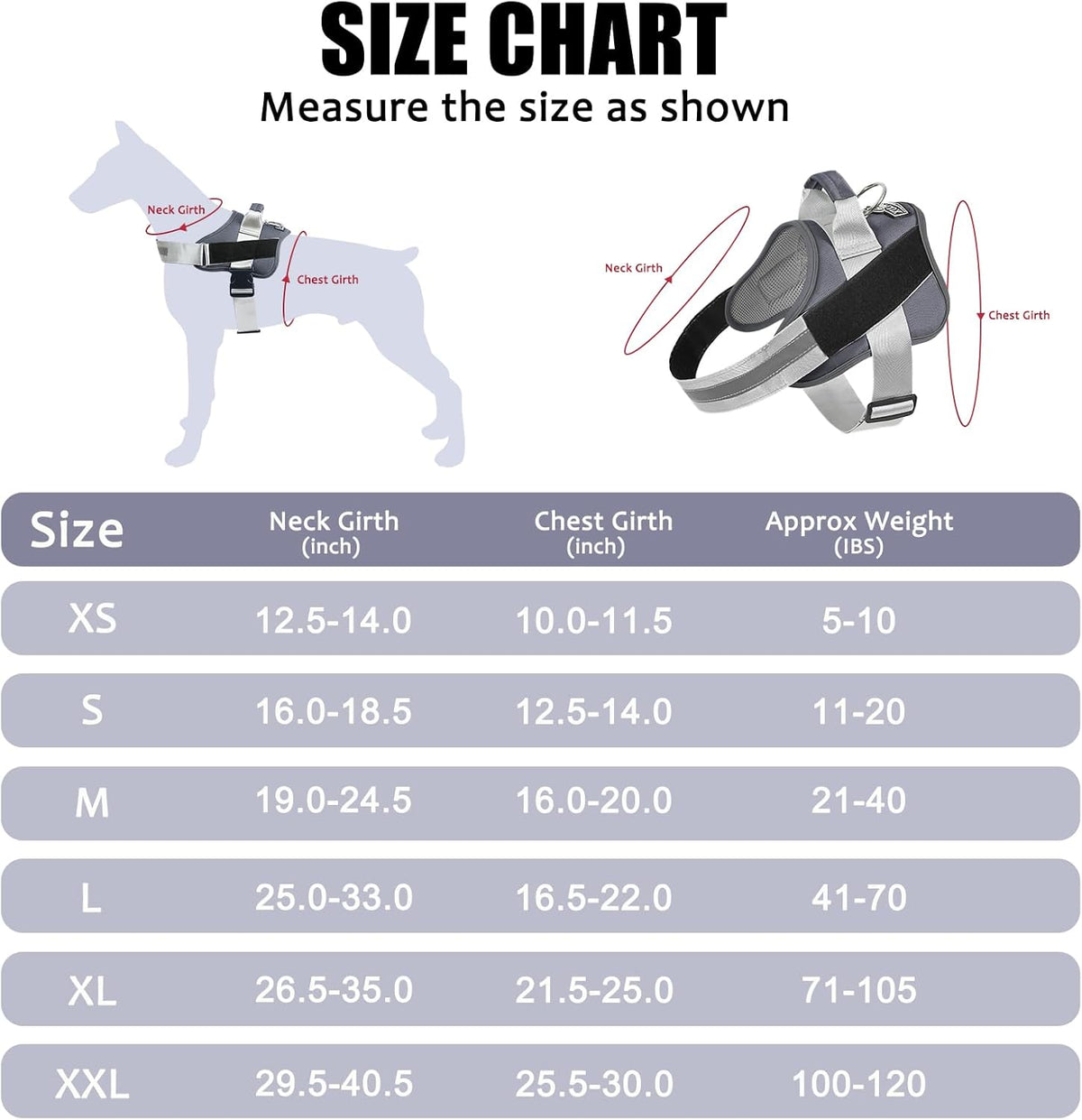 Bolux Dog Harness, No-Pull Reflective Dog Vest, Breathable Adjustable Pet Harness with Handle for