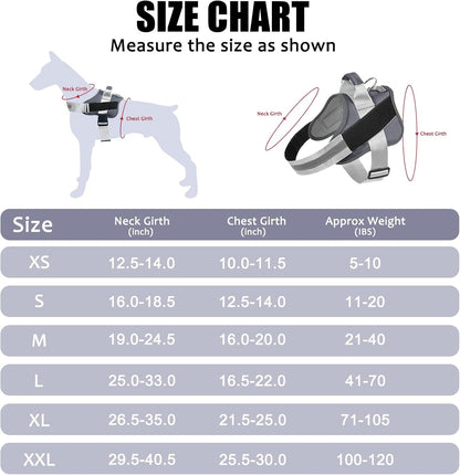 Bolux Dog Harness, No-Pull Reflective Dog Vest, Breathable Adjustable Pet Harness with Handle for