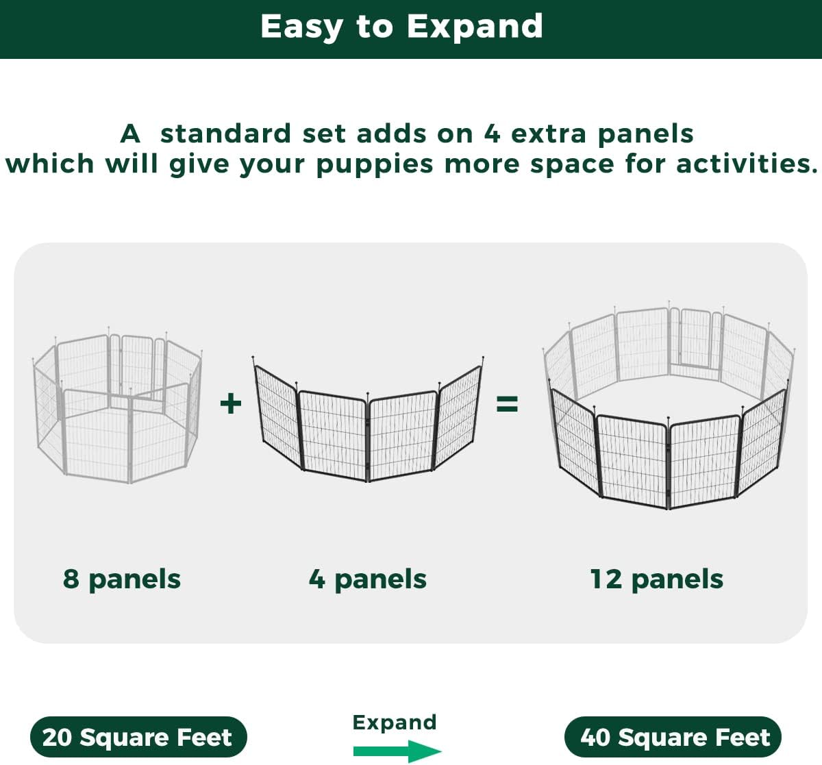 FXW Rollick Unleashed Dog Playpen for Indoor, Yard, RV Camping, 40 inch 4 Panels for Medium and