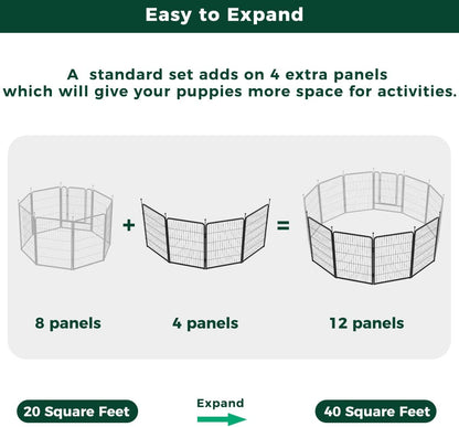 FXW Rollick Unleashed Dog Playpen for Indoor, Yard, RV Camping, 40 inch 4 Panels for Medium and