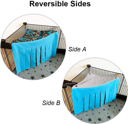 RIOUSSI Guinea Pig Hideout Hideaway Corner Fleece Toys Cage Accessories with Reversible Sides