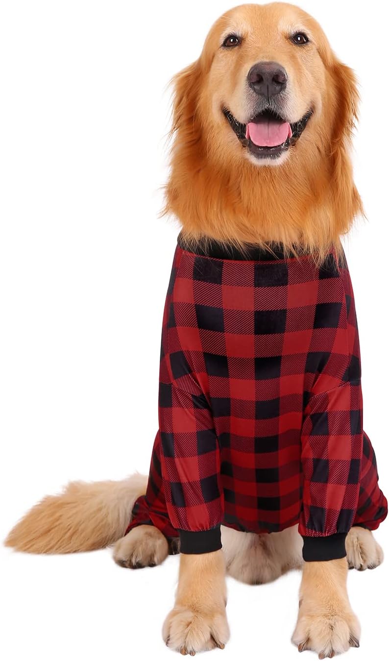 HDE Dog Pajamas One Piece Jammies Jumpsuit Pet Clothes Outfit Stretchy Lightweight Comfy Shirt Pjs