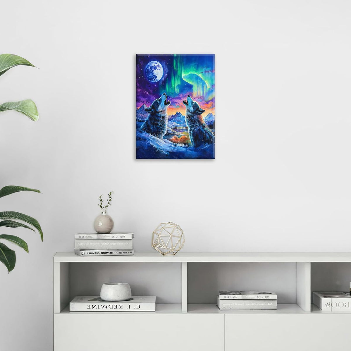 Wolf Wall Art Wolves Canvas Wall Decor Prints Framed Painting Aurora Pictures Gifts Artwork for