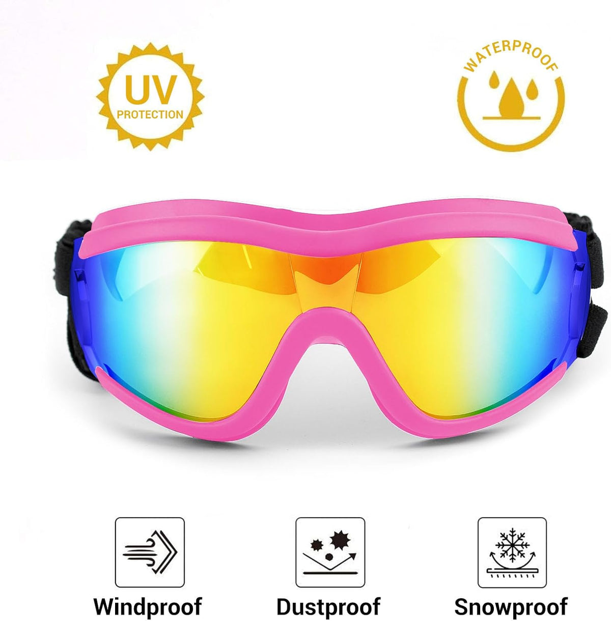 Dog Goggles Dog Sunglasses for Medium to Large Breed Anti-UV Eye Protection with Adjustable Straps