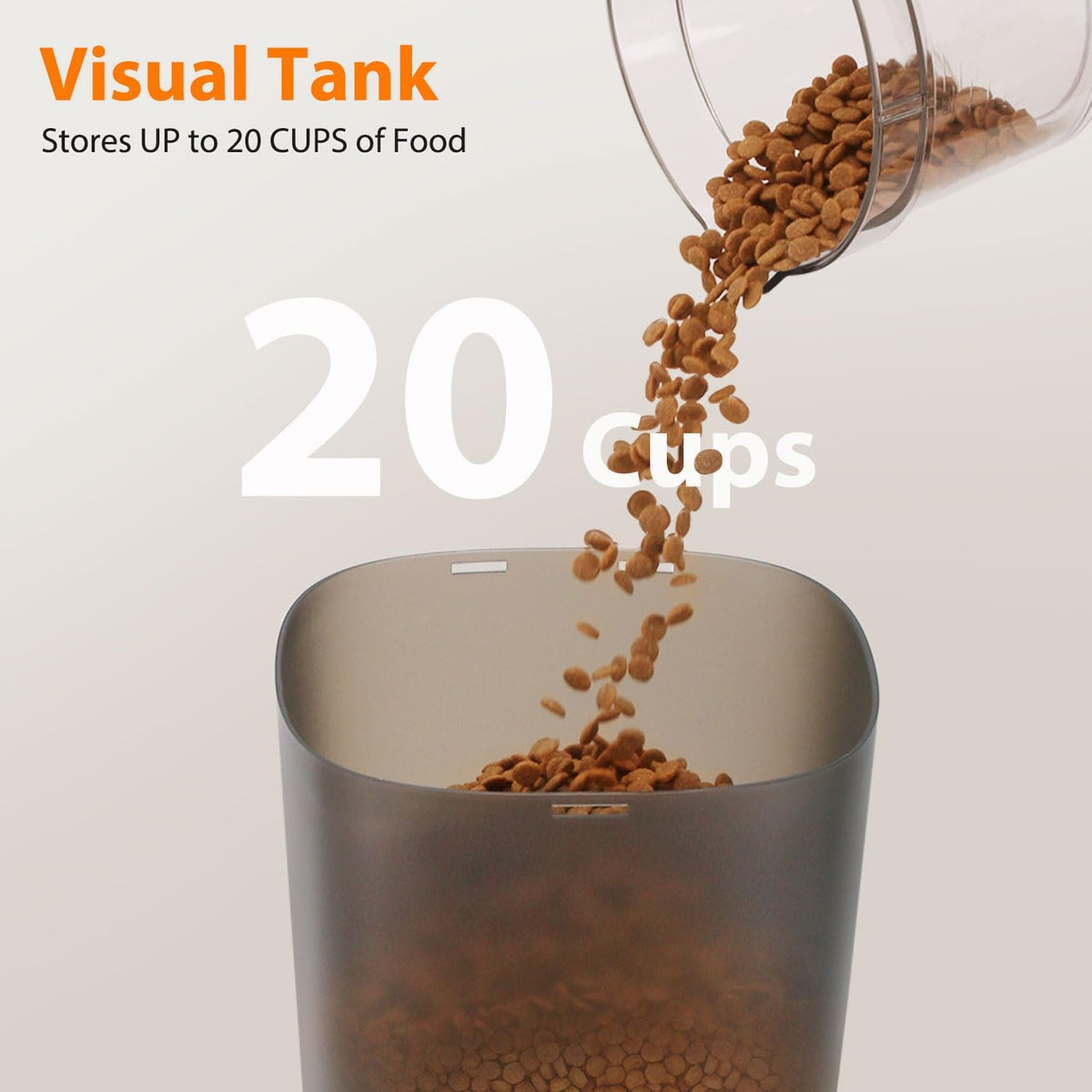 Automatic Cat Feeder, Cat Food Dispenser with Stainless Steel Bowl, Timed Portion Control 20