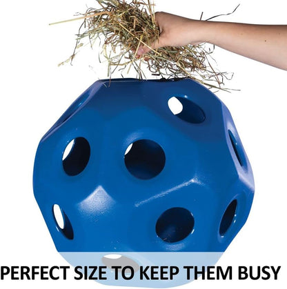 Schneiders Slow Feed Hay Ball Feeder for Horses | Color Blue Horse Stable Companion | Slow Feed