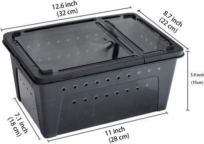 OMEM Portable Reptile Terrarium Habitat for Mini Pet Houses Breathable Holes Stackable Container
