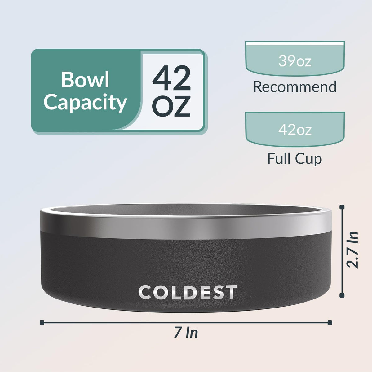 Coldest Dog Bowl - Anti Rust Metal, Non Slip, 3 Layers Insulated Stainless Steel Dog Bowls - Spill