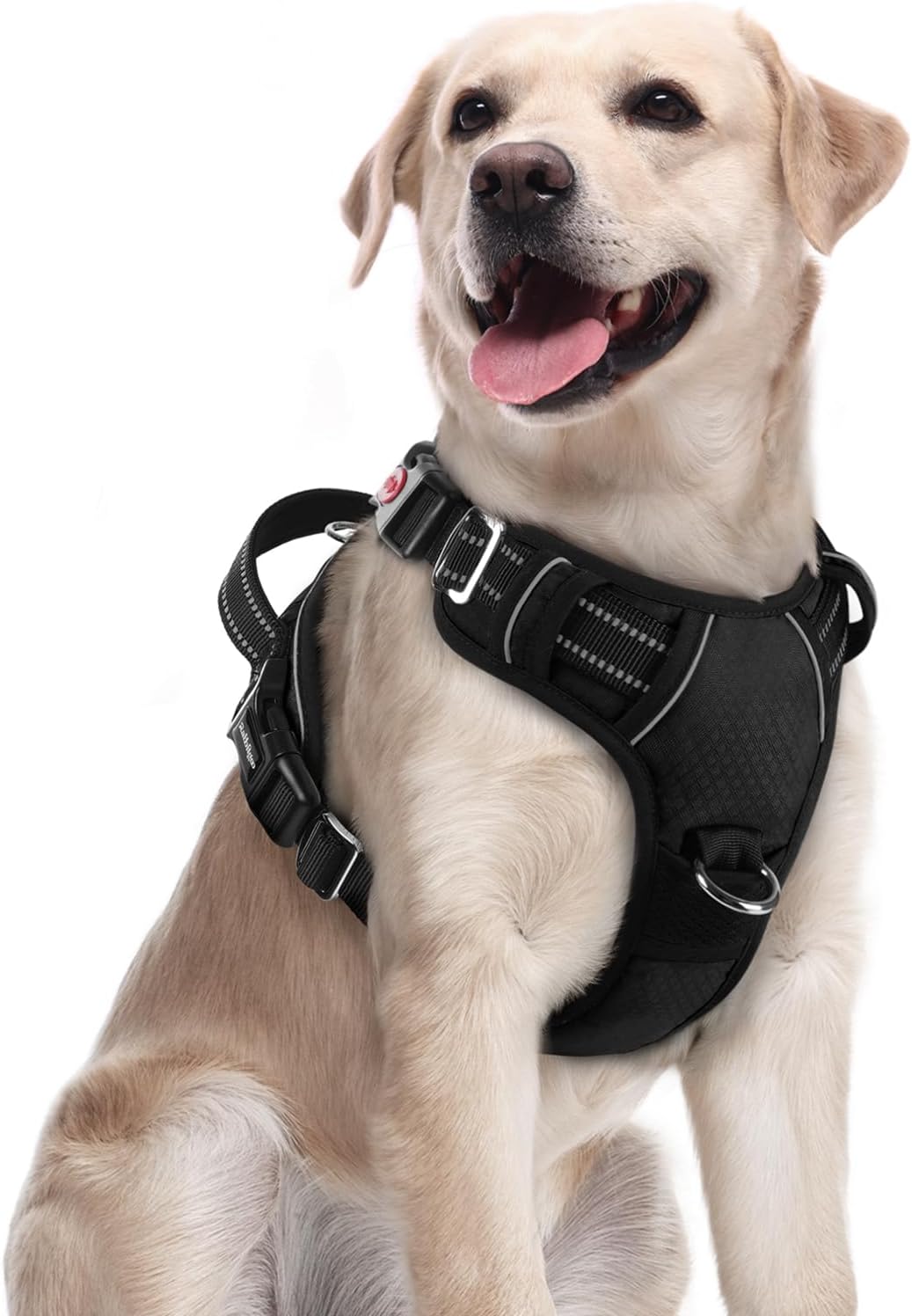 rabbitgoo Dog Harness Medium Sized, No Pull Dog Vest with 3 Buckles, Adjustable Soft Padded Pet