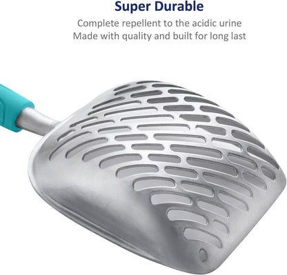 WePet Cat Litter Scoop, Aluminum Alloy Sifter, Kitty Metal Scooper, Deep Shovel with Diagonal